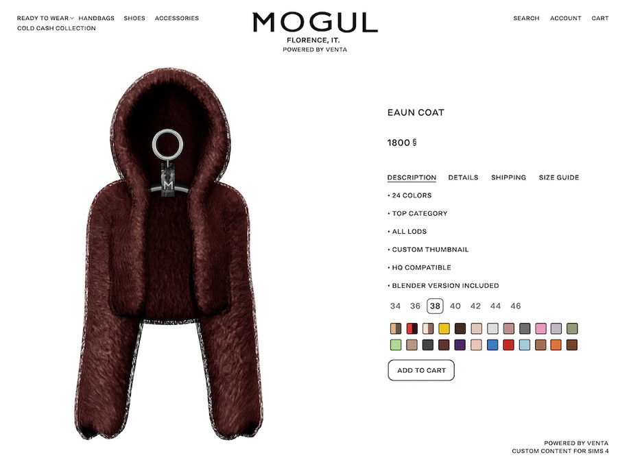 Куртка для симочек Eaun Coat для Sims 4